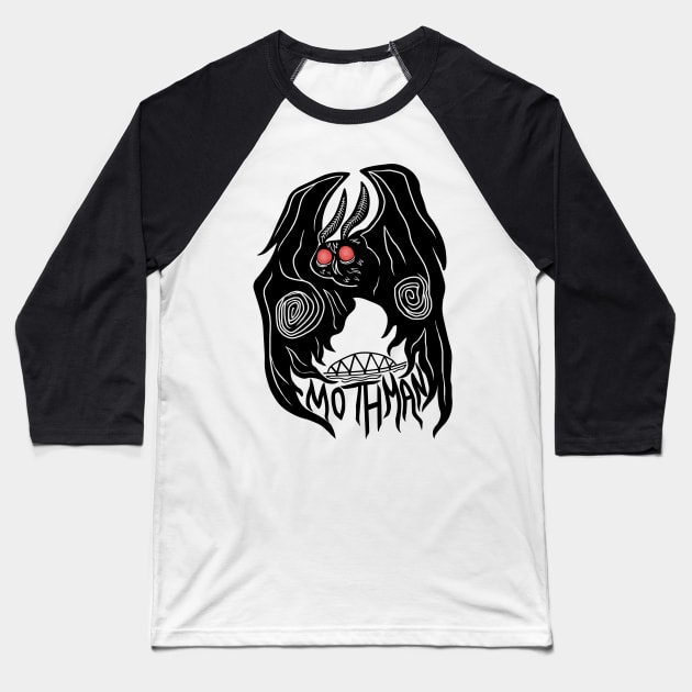 Mothman Baseball T-Shirt by Ballyraven